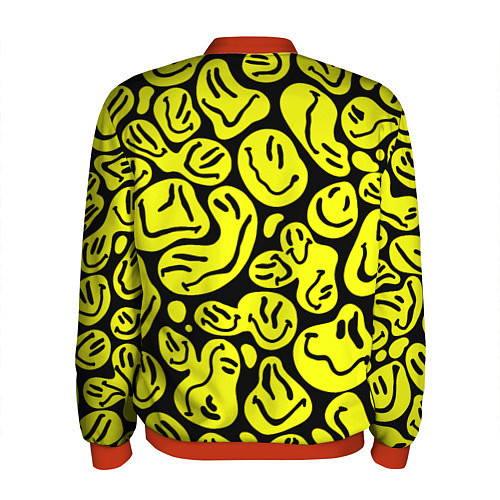 Мужской бомбер The Смайлики / 3D-Красный – фото 2
