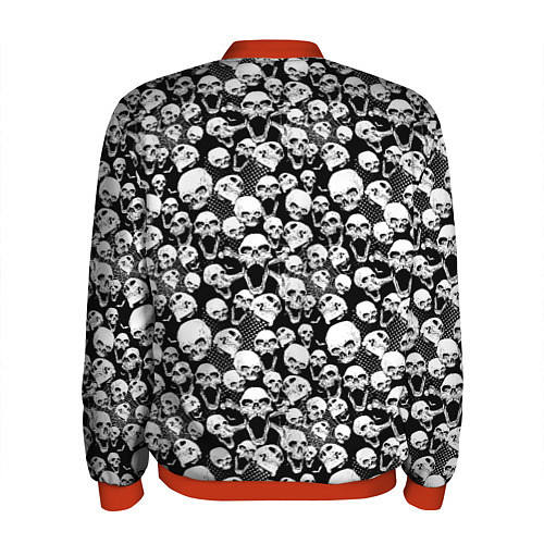 Мужской бомбер Screaming skulls & web / 3D-Красный – фото 2