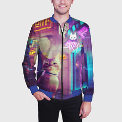 Бомбер мужской Stray, цвет: 3D-синий — фото 2