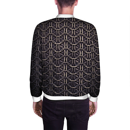 Мужской бомбер Кольчуга железная средневековая / 3D-Белый – фото 4