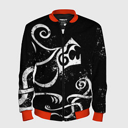 Бомбер мужской ТАТУИРОВКА ДРАКЕНА WHITE AND BLACK, цвет: 3D-красный