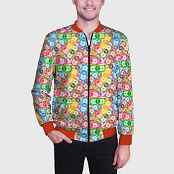 Бомбер мужской Разные Валюты и Криптовалюты, цвет: 3D-красный — фото 2
