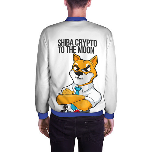 Мужской бомбер Shiba crypto / 3D-Синий – фото 4