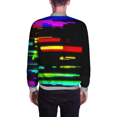 Мужской бомбер Color fashion glitch / 3D-Меланж – фото 4