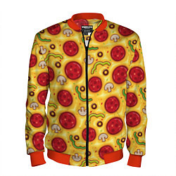 Бомбер мужской Pizza salami, цвет: 3D-красный