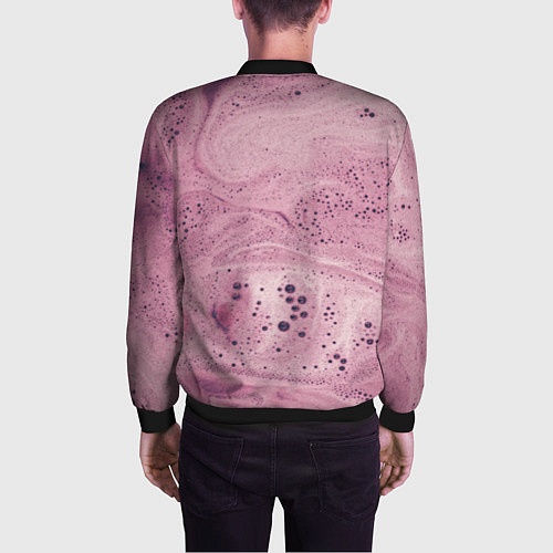 Мужской бомбер Нежная розовая пенка / 3D-Черный – фото 4
