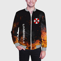 Бомбер мужской Umbrella Corporation Огонь, цвет: 3D-меланж — фото 2