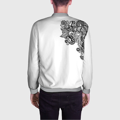 Мужской бомбер Черно Белые КруЖева / 3D-Меланж – фото 4