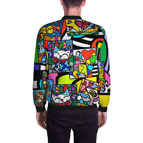 Мужской бомбер Romero Britto - emoji / 3D-Черный – фото 4