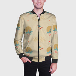 Бомбер мужской Китайский орнамент Феникс, цвет: 3D-черный — фото 2