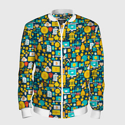 Бомбер мужской Трейдер Криптовалют, цвет: 3D-белый