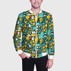 Бомбер мужской Трейдер Криптовалют, цвет: 3D-белый — фото 2