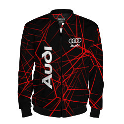 Бомбер мужской Audi: Красные линии, цвет: 3D-черный