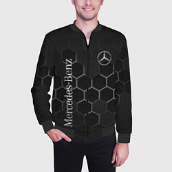 Бомбер мужской Mercedes-Benz black соты, цвет: 3D-черный — фото 2