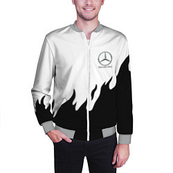 Бомбер мужской Mercedes-Benz нарисованный огонь, цвет: 3D-меланж — фото 2