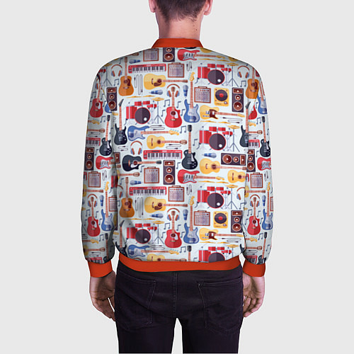 Мужской бомбер Рок Музыкант / 3D-Красный – фото 4