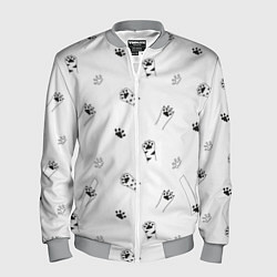 Бомбер мужской Паттерн - кошачьи лапки 3D, цвет: 3D-меланж