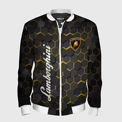 Бомбер мужской Lamborghini - Золотые соты, цвет: 3D-белый