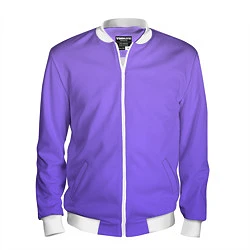 Бомбер мужской Красивый фиолетовый светлый градиент, цвет: 3D-белый