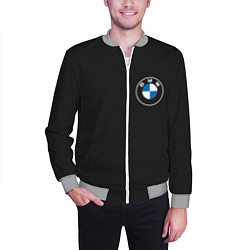 Бомбер мужской BMW LOGO CARBON ЧЕРНЫЙ КАРБОН, цвет: 3D-меланж — фото 2