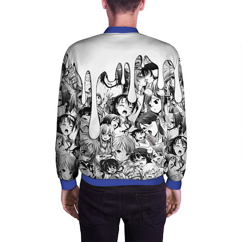 Мужской бомбер АХЕГАО - AHEGAO ПОДТЕКИ / 3D-Синий – фото 4