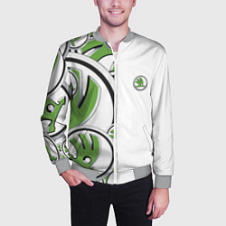 Бомбер мужской Skoda Half Pattern Logo, цвет: 3D-меланж — фото 2