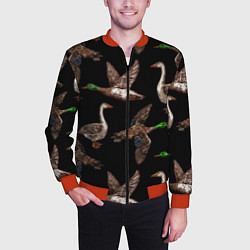 Бомбер мужской Утки паттерн, цвет: 3D-красный — фото 2