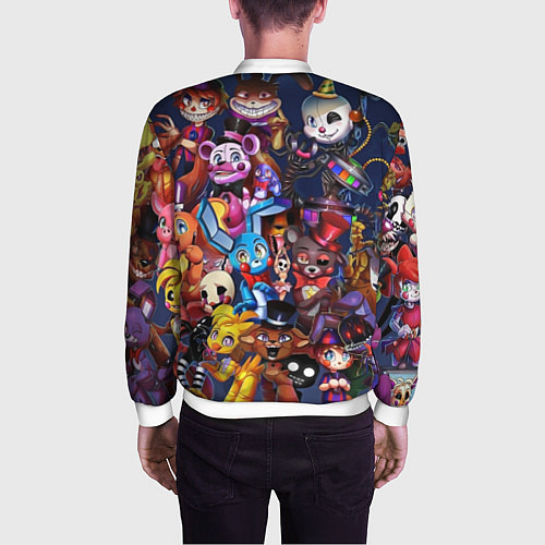 Мужской бомбер Cute Fnaf Pattern / 3D-Белый – фото 4