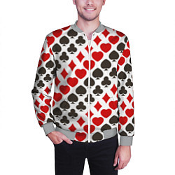 Бомбер мужской Карточные Масти Card Suits, цвет: 3D-меланж — фото 2
