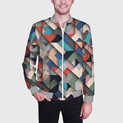 Бомбер мужской Herringbone 3D Вышивка Ёлочка, цвет: 3D-меланж — фото 2