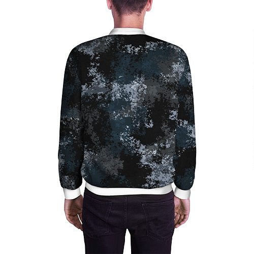 Мужской бомбер Камуфляж ночной Ниндзя / 3D-Белый – фото 4