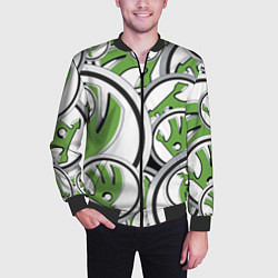 Бомбер мужской Skoda Шкода Pattern, цвет: 3D-черный — фото 2
