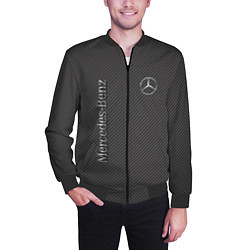 Бомбер мужской Mercedes карбоновые полосы, цвет: 3D-черный — фото 2