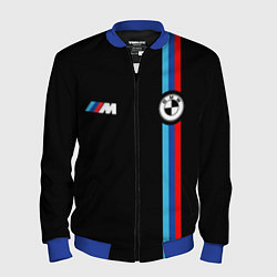 Бомбер мужской БМВ 3 STRIPE BMW, цвет: 3D-синий