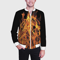 Бомбер мужской Flame Pattern, цвет: 3D-белый — фото 2