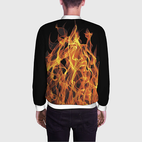 Мужской бомбер Flame Pattern / 3D-Белый – фото 4