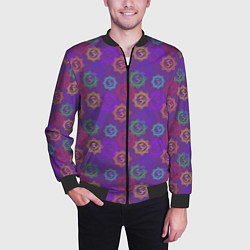 Бомбер мужской Мантра ОМ - Аум, цвет: 3D-черный — фото 2