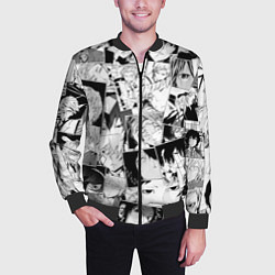 Бомбер мужской Bungo Stray Dogs pattern, цвет: 3D-черный — фото 2