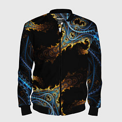 Бомбер мужской Огненные фракталы 3d, цвет: 3D-черный