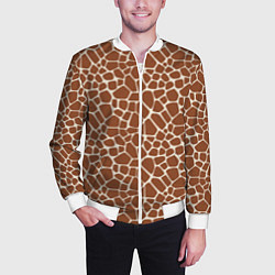 Бомбер мужской Шкура Жирафа - Giraffe, цвет: 3D-белый — фото 2