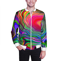 Бомбер мужской Expressive pattern Neon, цвет: 3D-белый — фото 2