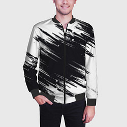 Бомбер мужской БЕЛАЯ КРАСКА БРЫЗГИ, цвет: 3D-черный — фото 2