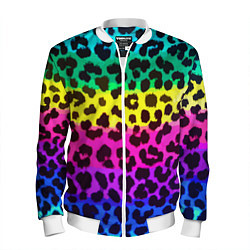 Бомбер мужской Leopard Pattern Neon, цвет: 3D-белый