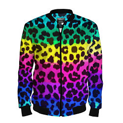 Бомбер мужской Leopard Pattern Neon, цвет: 3D-черный