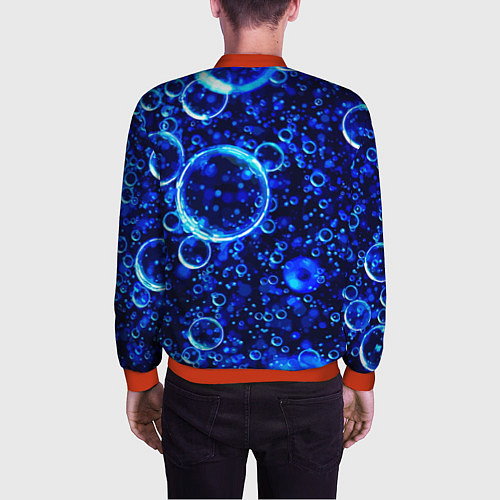 Мужской бомбер Пузыри воздуха в воде Pattern / 3D-Красный – фото 4