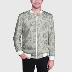 Бомбер мужской Морские Котики: Серый, цвет: 3D-белый — фото 2