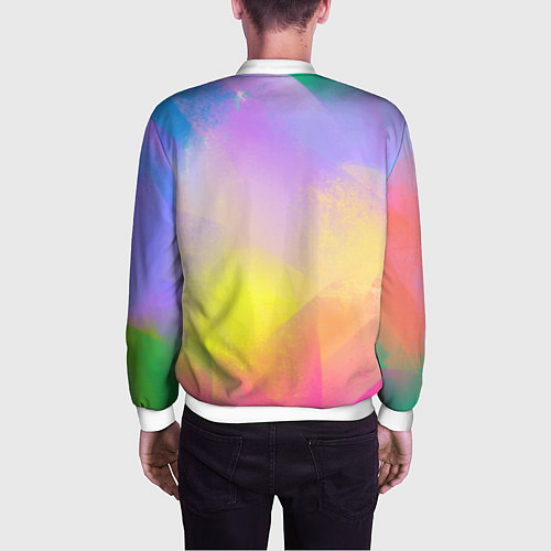 Мужской бомбер Красочный неон / 3D-Белый – фото 4