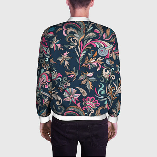 Мужской бомбер Холодная хохлома / 3D-Белый – фото 4