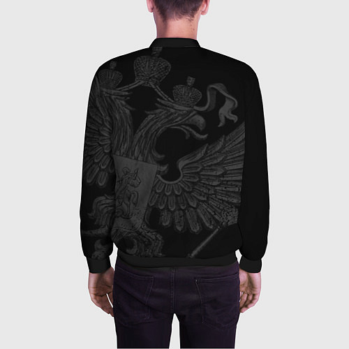 Мужской бомбер RUSSIA - BLACK EDITION / 3D-Черный – фото 4