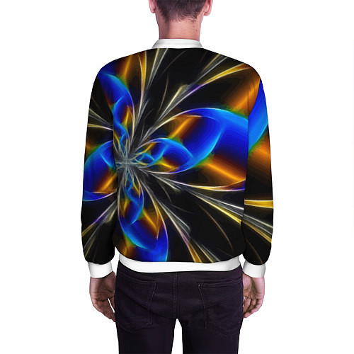 Мужской бомбер Neon vanguard pattern Fashion 2023 / 3D-Белый – фото 4